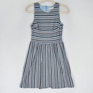 Ann Taylor LOFT Dress Womens Extra Small Blue Black Sleeveless A Line Casual